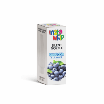 The InstaWhip Silent Nozzle Blueberry flavour is designed for use with standard cream charger cylinders and tanks, this innovative nozzle significantly reduces noise levels by up to 70%, allowing for a quieter and more discreet operation.