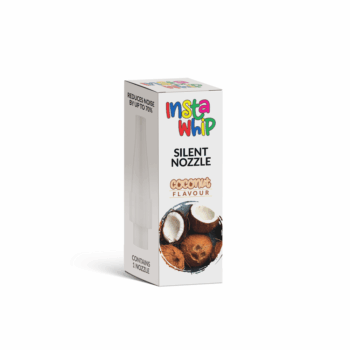 The InstaWhip Silent Nozzle Coconut flavour is designed for use with standard cream charger cylinders and tanks, this innovative nozzle significantly reduces noise levels by up to 70%, allowing for a quieter and more discreet operation.