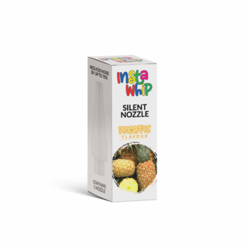 The InstaWhip Silent Nozzle Pineapple flavour is designed for use with standard cream charger cylinders and tanks, this innovative nozzle significantly reduces noise levels by up to 70%, allowing for a quieter and more discreet operation.